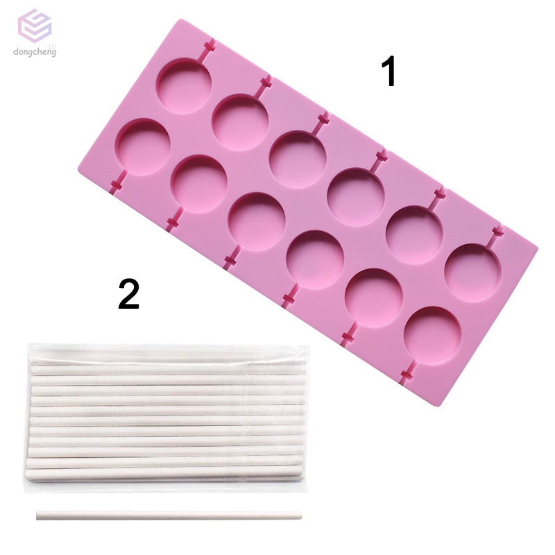 Khuôn Silicone Làm Kẹo Mút Lollipop Hình Tròn DIY