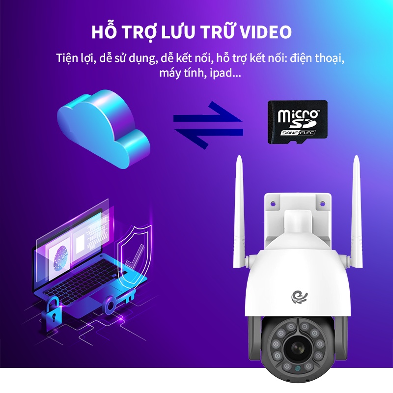 Camera wifi ngoài trời xoay 360 chống nước -Việt Star Quốc Tế YS8031, 3.0 MPx 1080Pkết n