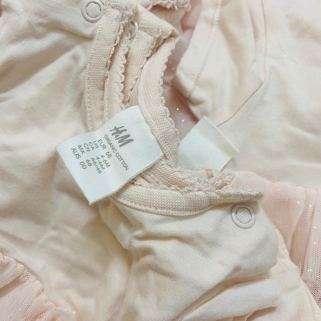 Body váy ren hồng be H&m xuất dư cho bé gái
