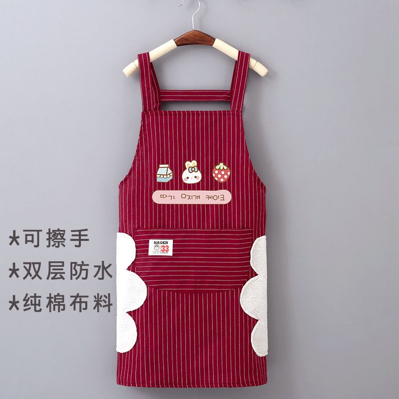 Tạp Dề Hai Lớp Vải Cotton Chống Thấm Nước Tiện Lợi