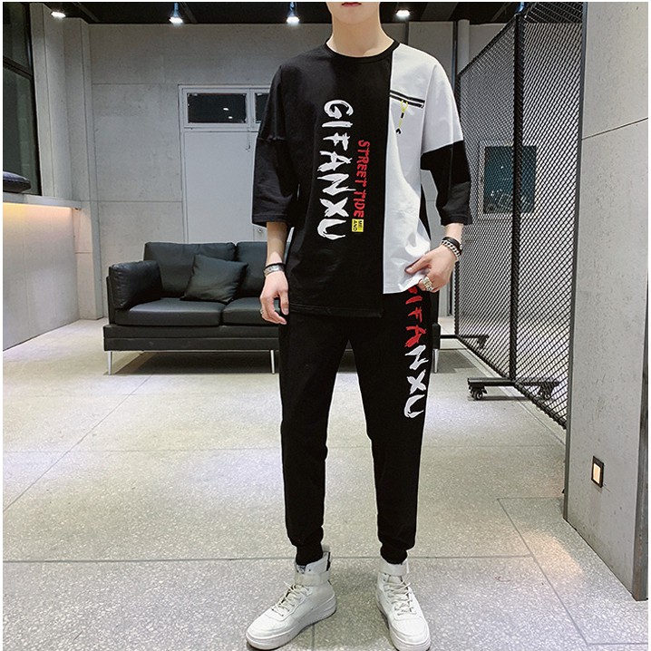 Bộ Quần Áo Thun Nam Tay Ngắn Quần Dài GiFanXu Sành Điệu  SET NAM 9000026CC B | BigBuy360 - bigbuy360.vn