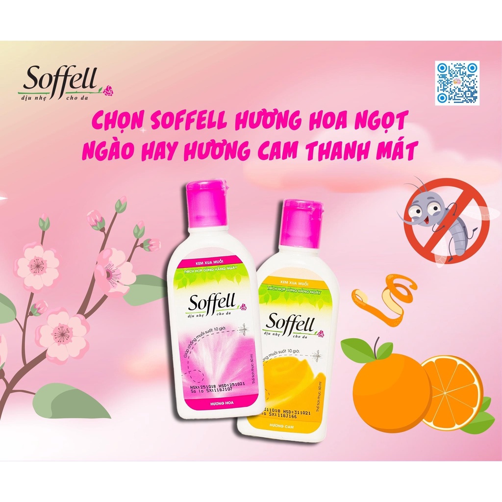 Xịt chống muỗi Soffell hương hoa 60ml