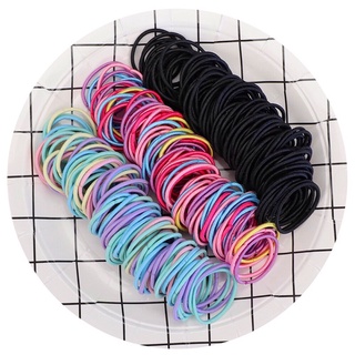 sét 100 dây buộc tóc nhiều màu cho bé không túi zip
