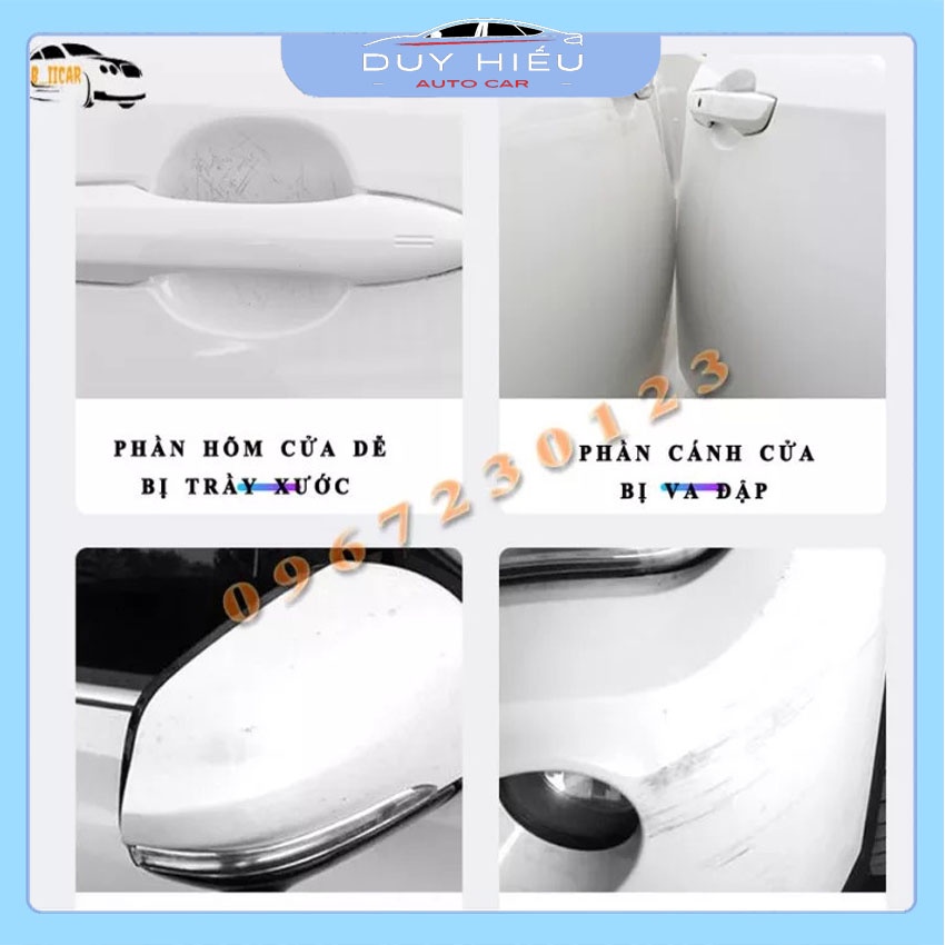 Bộ 10 miếng dán silicol các hãng xe dán hõm và tay nắm cửa xe ô tô chống trầy xước va đập cửa xe tiện ích