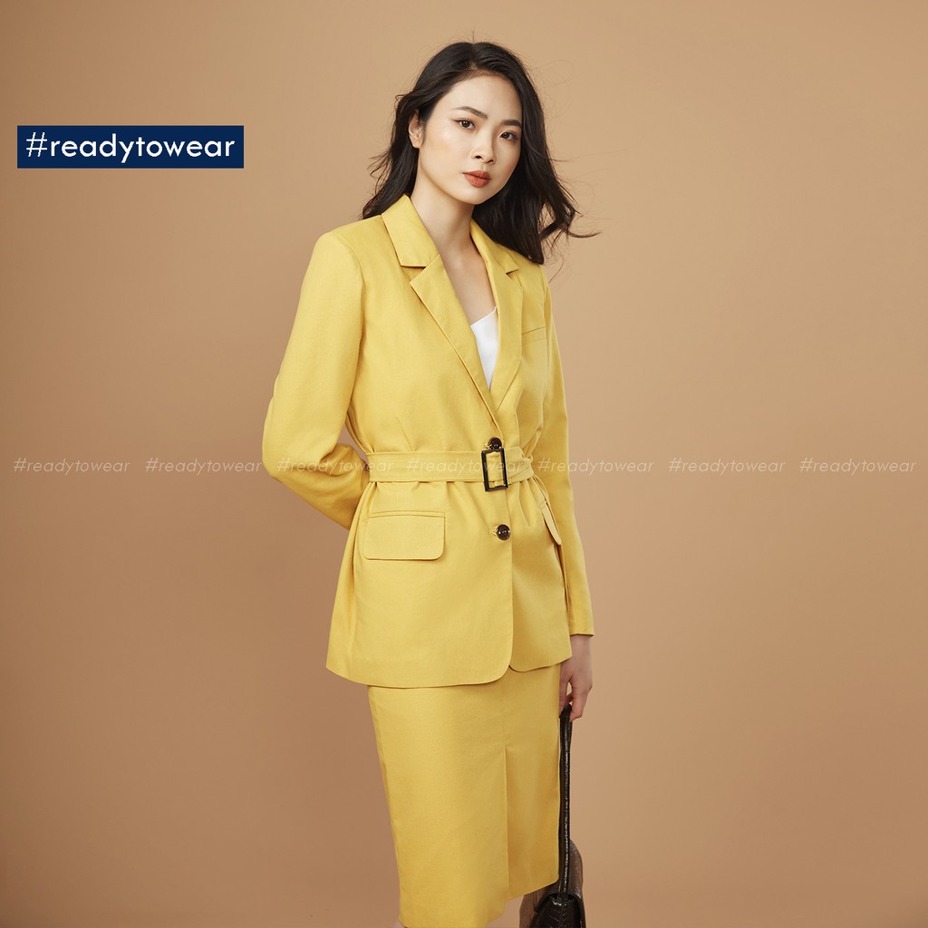 Blazer nữ 2 lớp công sở thắt eo - áo vest nữ form rộng cao cấp vét nhiều màu phong cách hàn quốc linen B01