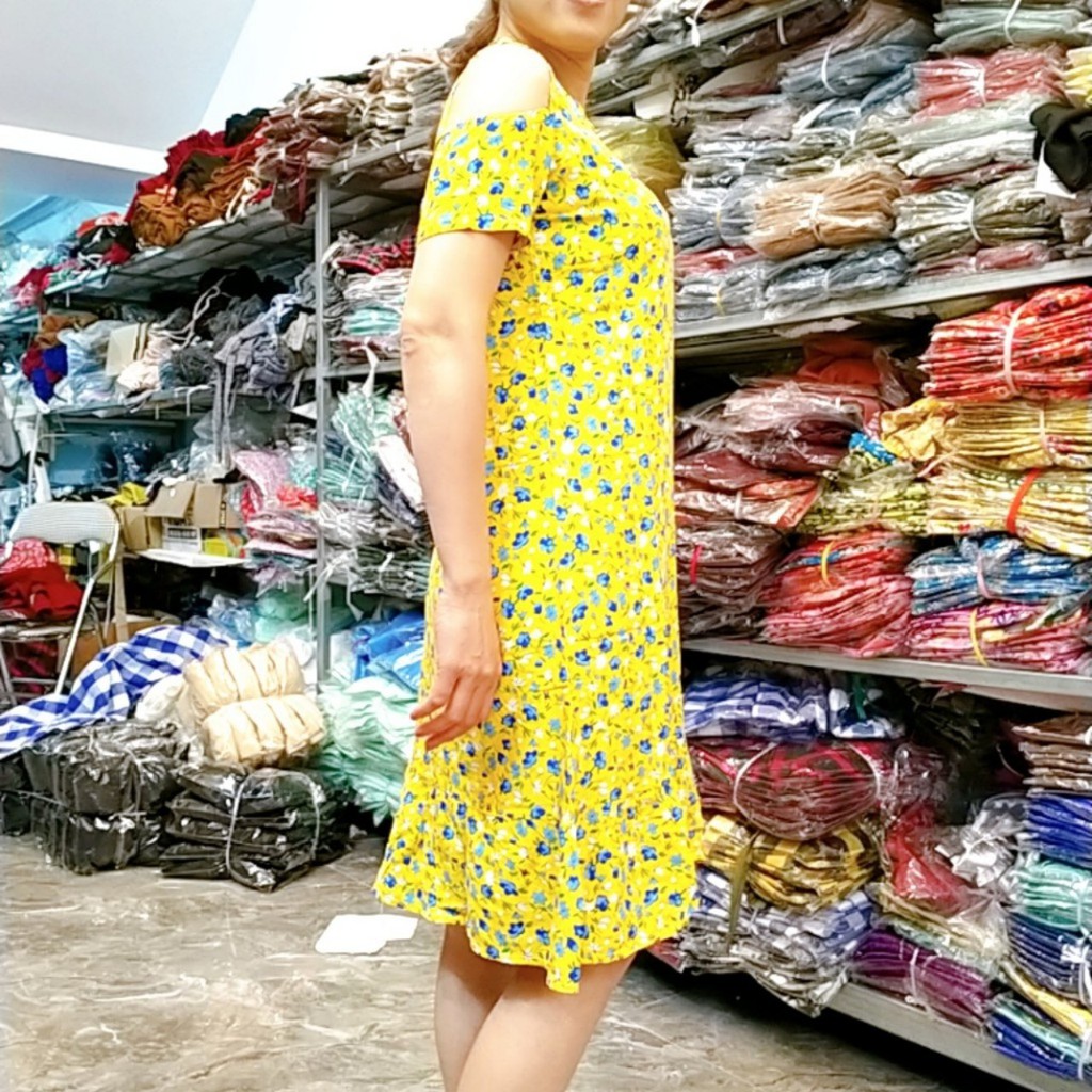 Váy hoa chất lanh lụa siêu mát, nhiều màu | BigBuy360 - bigbuy360.vn