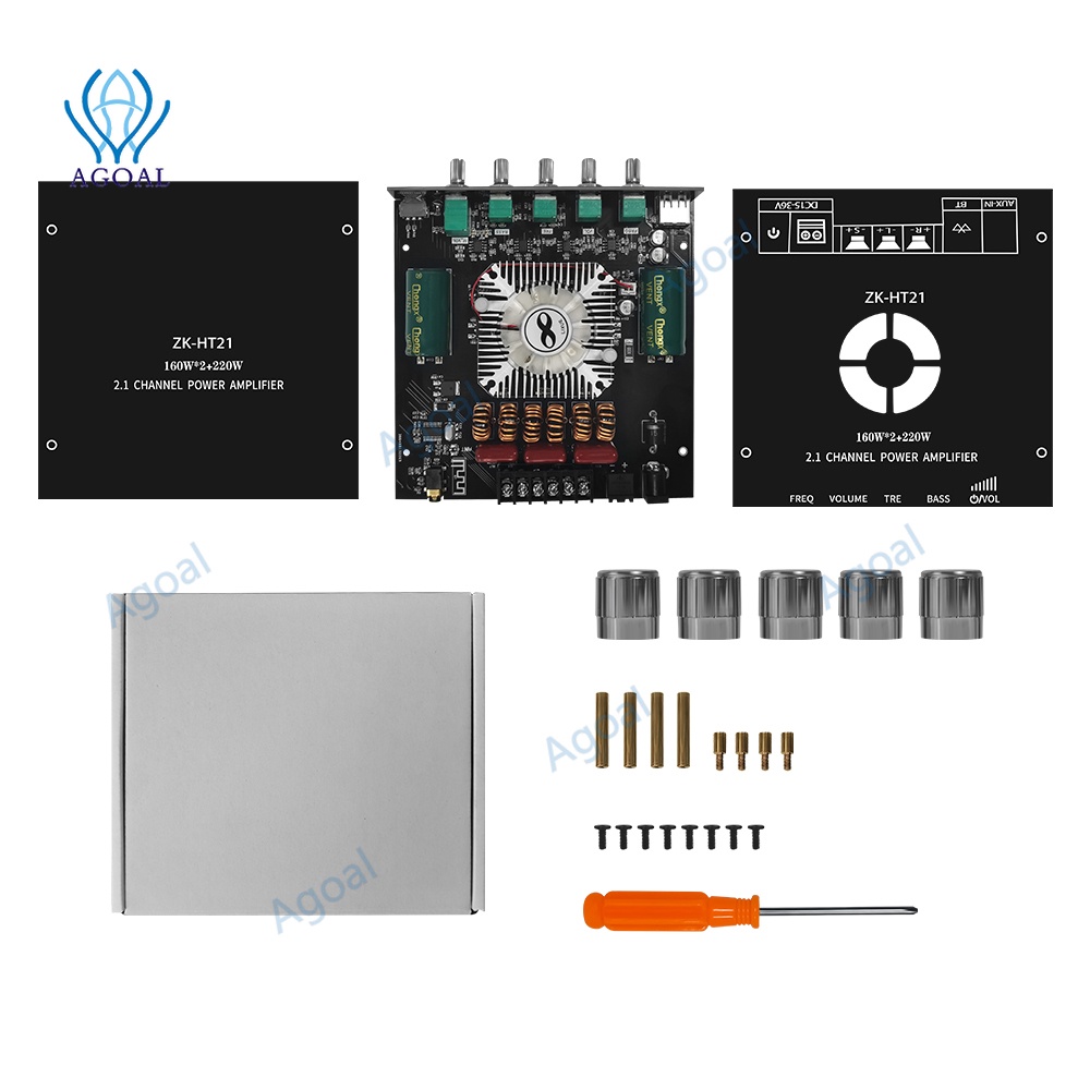 Mô Đun Khuếch Đại Âm Thanh Bluetooth Kỹ Thuật Số ZK-HT21 2.1 TDA7498E 160WX2 + 220W