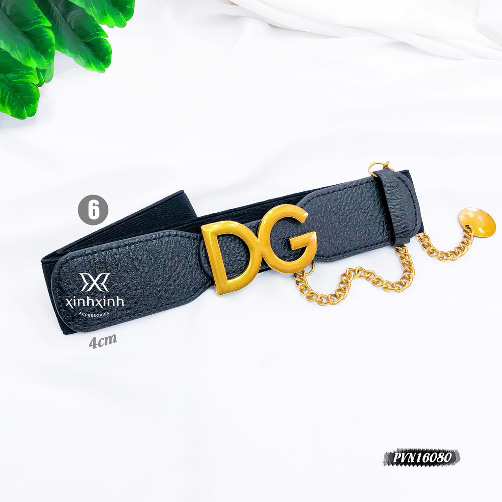 Belt váy, đai váy da xích rơi, Belt da huy hiệu đính đá nhân tạo vô cùng sang chảnh - Xinh Xinh Accessories