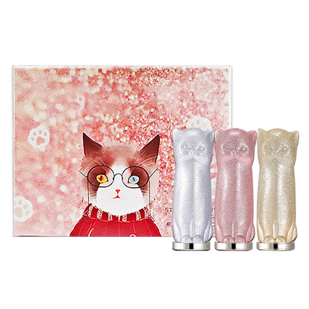 Set 3 Son Môi Dưỡng Ẩm Lâu Trôi Thiết Kế Hình Mèo Kitty Dễ Thương