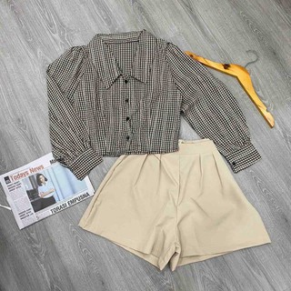 🍁🍁 SET ÁO XÔ THÊU x QUẦN SHORT NUDE 🍁