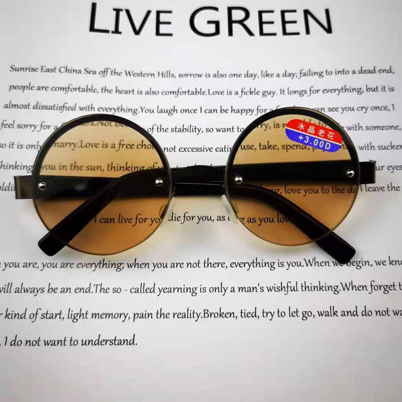 Kính Đọc Sách Nửa Gọng Tròn Chống Ánh Sáng Xanh HD Phong Cách Retro Cho Nam Nữ