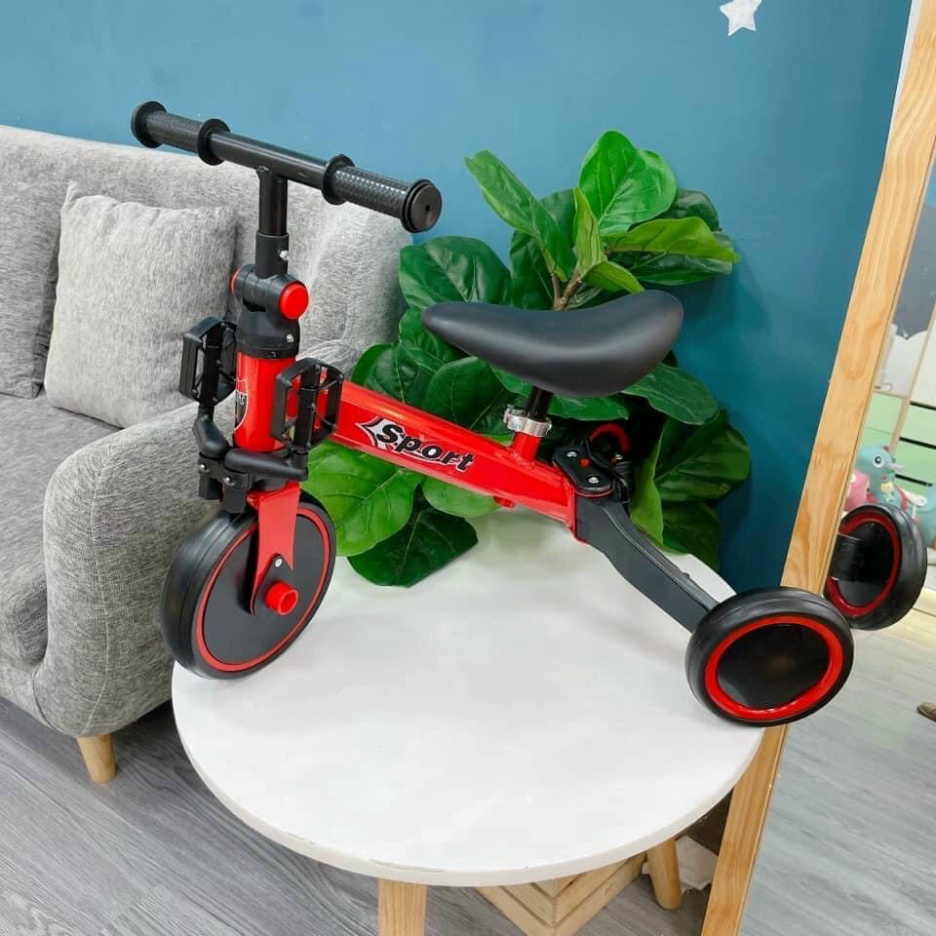 Xe đạp 3 bánh cho bé từ 2 đến 5 tuổi sport Xe chòi chân thăng bằng có bàn đạp điều chỉnh độ cao yên xe