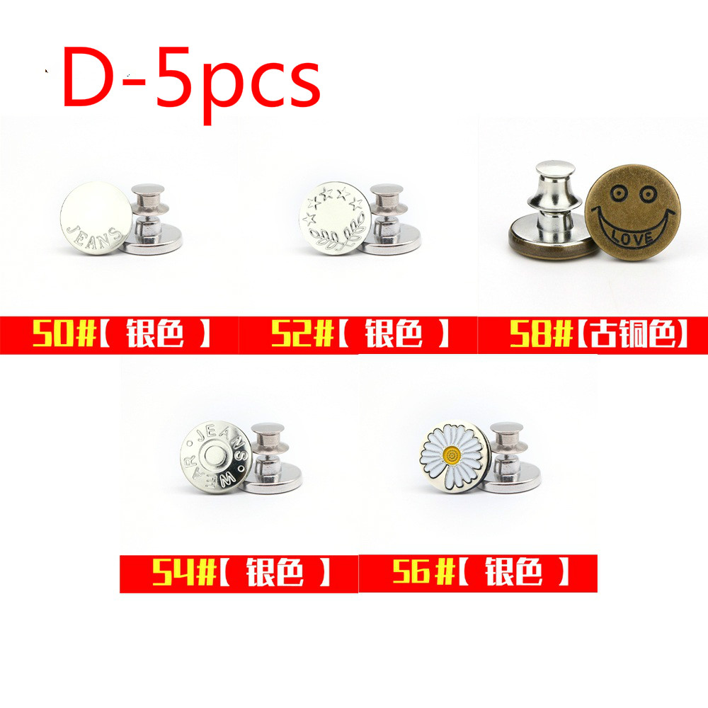 Bộ 5 Nút Thắt Lưng Quần Jean Có Thể Tháo Rời phụ kiện thắt lưng nữ