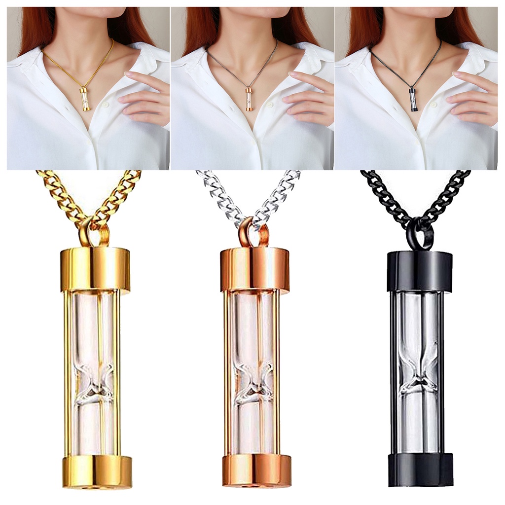 [Fenteer1] Vòng cổ Mặt Đồng Hồ Cát Bằng Thép Không Gỉ