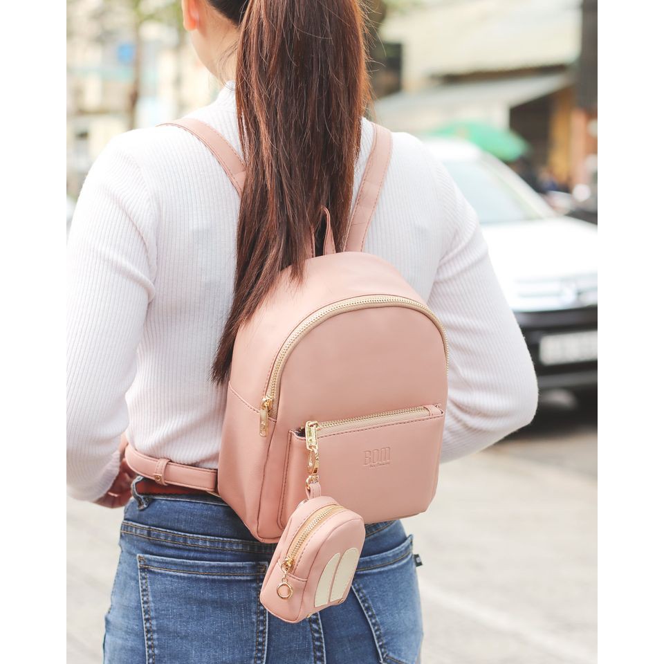 Balo da thời trang nữ form vừa đi chơi, du lịch dễ thương  - BOM