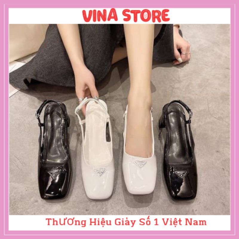 GIÀY CAO GÓT NỮ 5P& 7P ĐẾ VUÔNG -GIÀY BÍT MŨI CÓ QUAI HẬU -DÉP CAO GÓT THỜI TRANG HÀN QUỐC SIÊU XINH - mã VNST0047