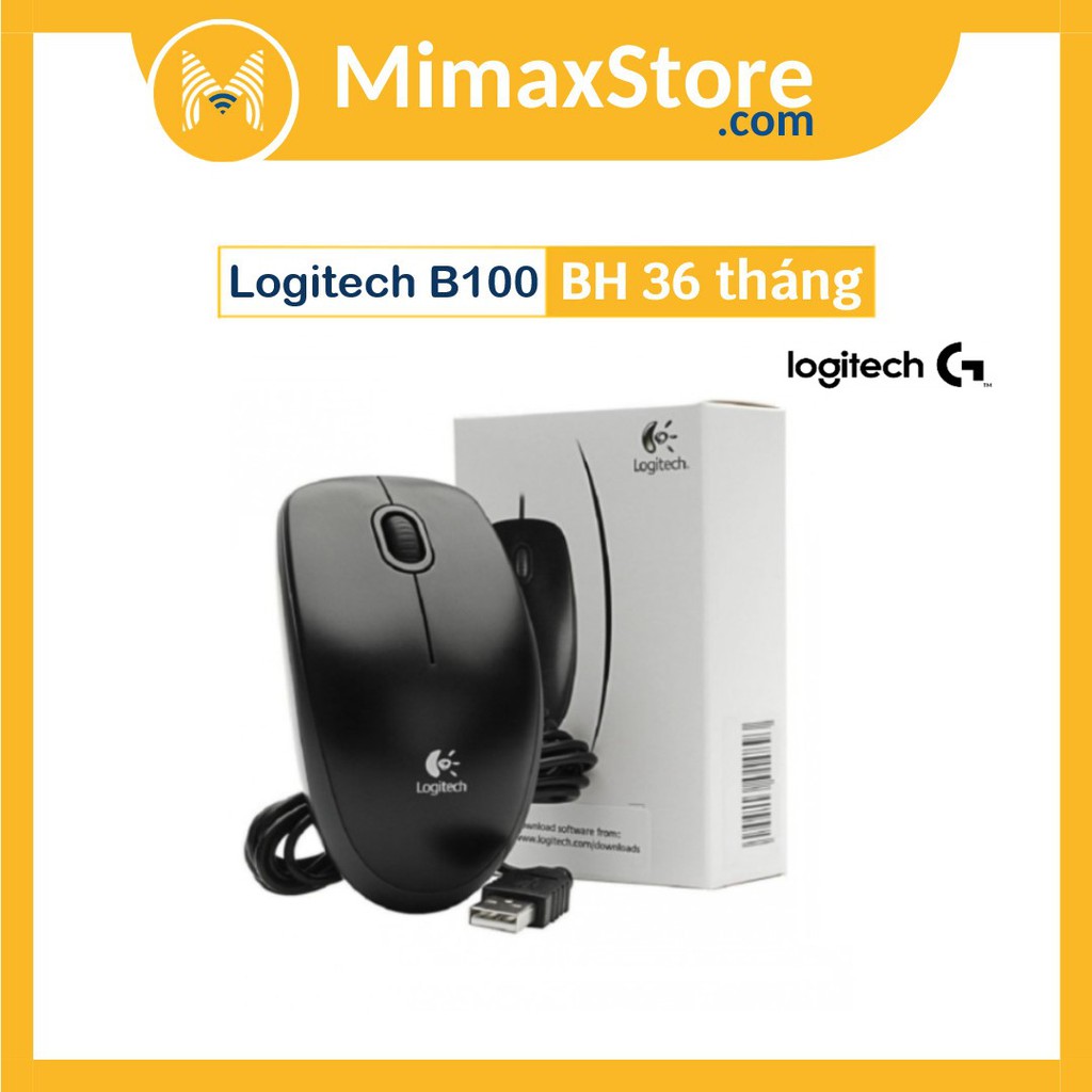 [Hỏa Tốc - HCM] Chuột Logitech B100 - Bảo Hành 36 Tháng - Chính Hãng Logitech Công Ty Digiworld | Mimax Store