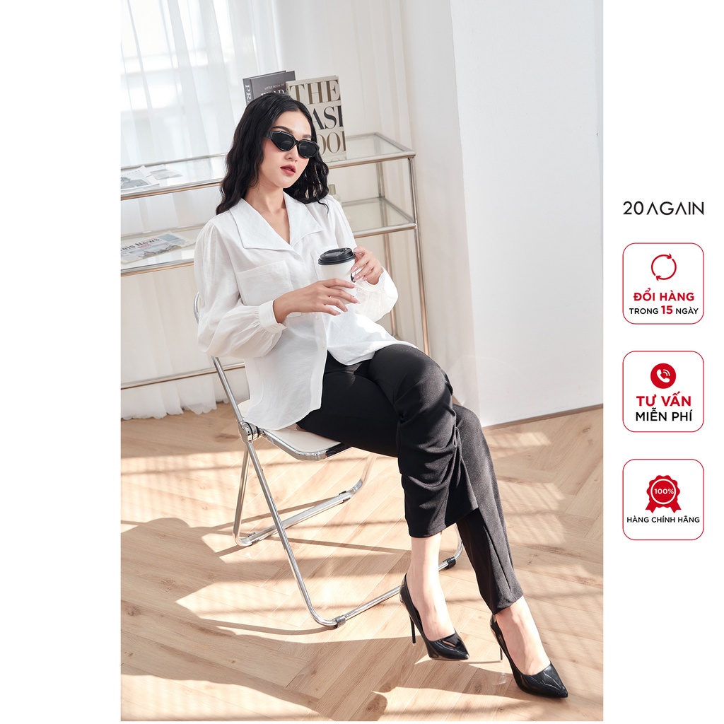 Áo sơ mi dài tay cổ bẻ 20Again, thiết kế túi ngực độc đáo, sành điệu ASA2033