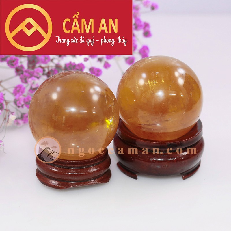 cặp 02 Viên Bi Lăn Tay Đá Hoàng long (vàng) Tự Nhiên  - Bi lăn tay đánh bay mệt mỏi