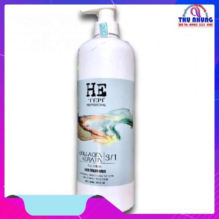 Dầu xả siêu mượt HETEPI Collagen Keratin No3 3 in 1 Conditioner 1000ml