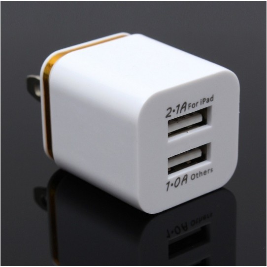 Cốc Sạc 2 cổng 5v 1A và 2A trắng - củ sạc - charger adapter cho điện thoại smartphone iphone samsung oppo xiaomi sonyhtc