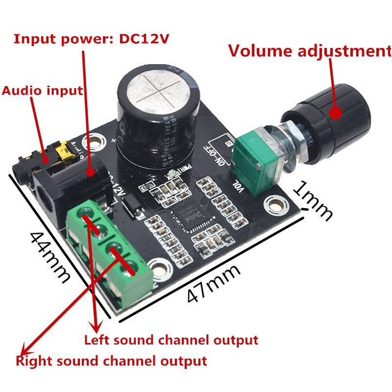 Mạch Khuếch Đại Âm Thanh PAM8610 TDA2030 Class D 12V 2x10W 2x15W