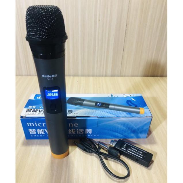 Micro Không Dây V12 Dành Cho Loa Bluetooth Karaoke - Loa Kéo Mini, Dàn Karaoke Ampli Tại Nhà