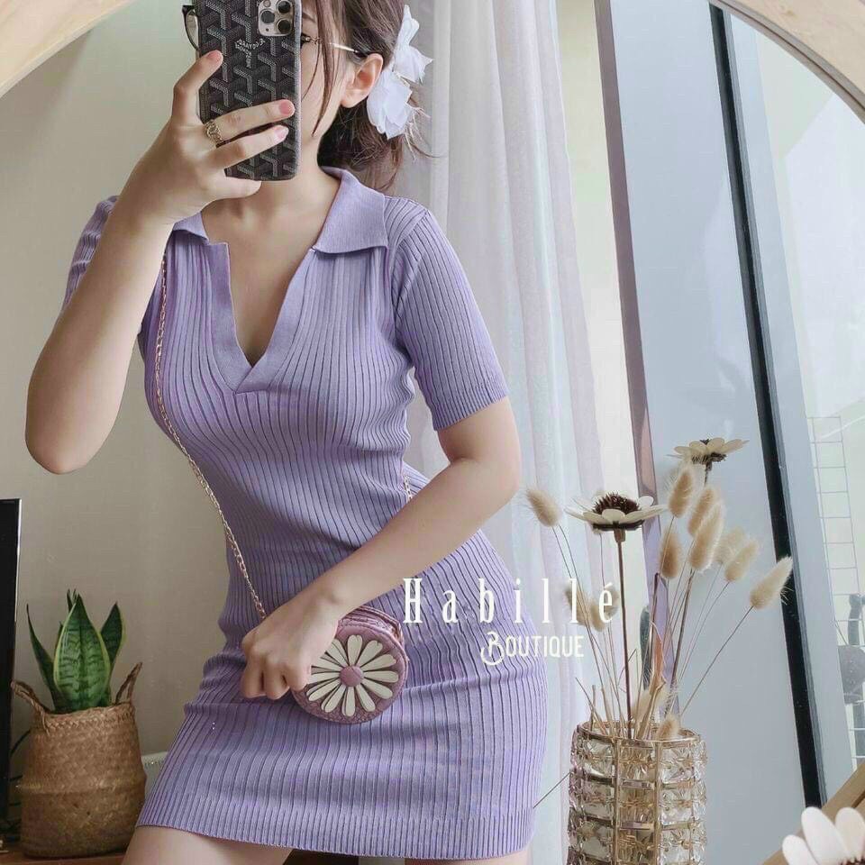 Đầm Thun Polo Ngắn Tay Có Cổ Phong Cách Hàn Quốc Thời Trang Cho Nữ ANN309 | BigBuy360 - bigbuy360.vn