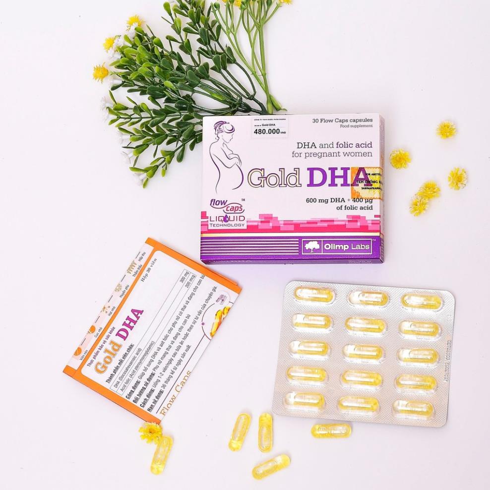 {Hàng Nhập} Viên bầu Gold DHA - Vitamin tổng hợp DHA, axit folic cho thai nhi khỏe mạnh, thông minh (30 viên)