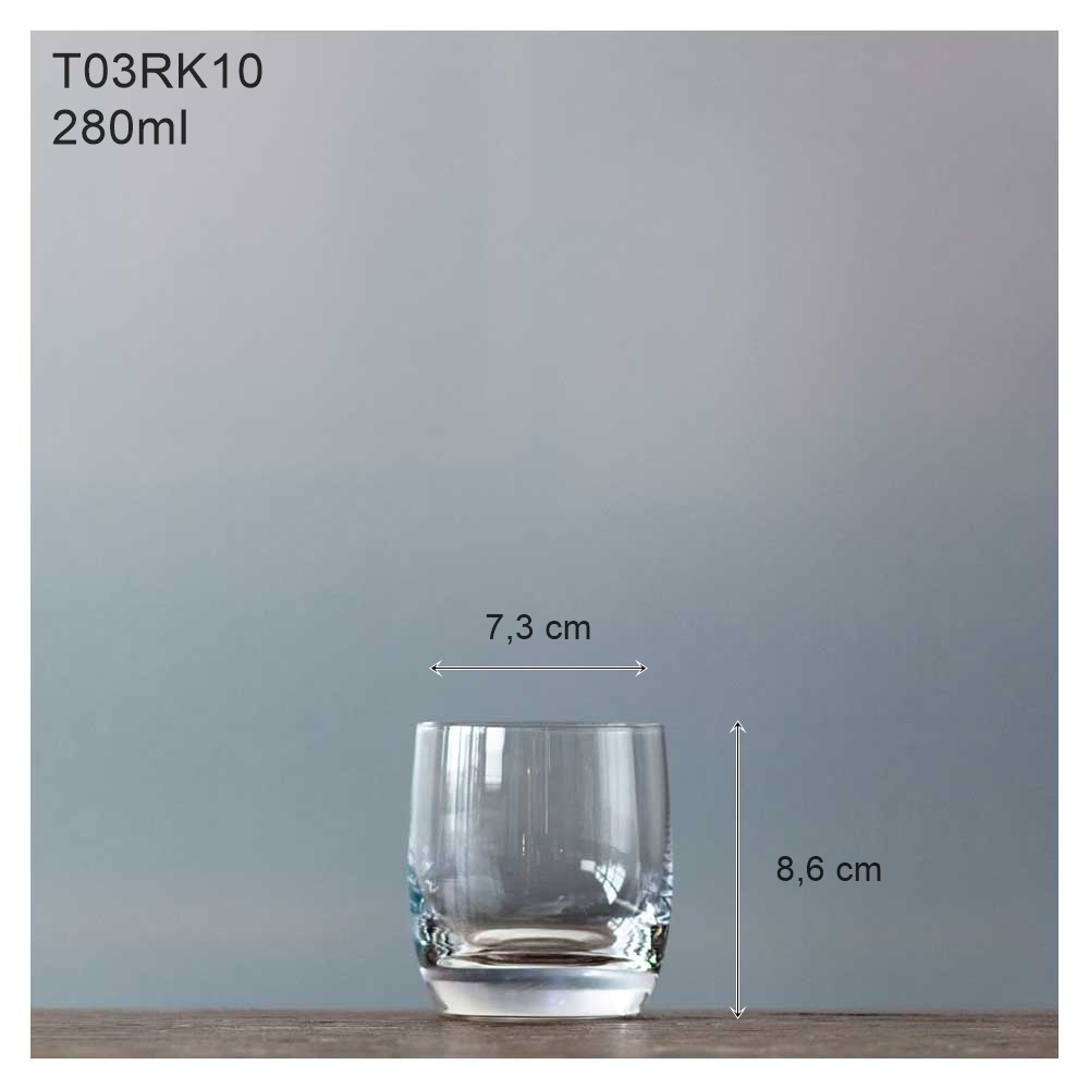 Bộ 6 Cốc Uống Rượu Whisky Pha Lê Cao Cấp Lucaris Rock 280ml Nhập Khẩu Chính Hãng, Độ Bền Cao - Shanghai T03RK10