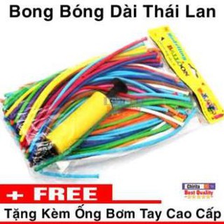 Bộ 90 Bong Bóng Tạo Hình Balloon Thái Lan B001 + TẶNG 1 Ống Bơm Bóng Bay Bằng Tay