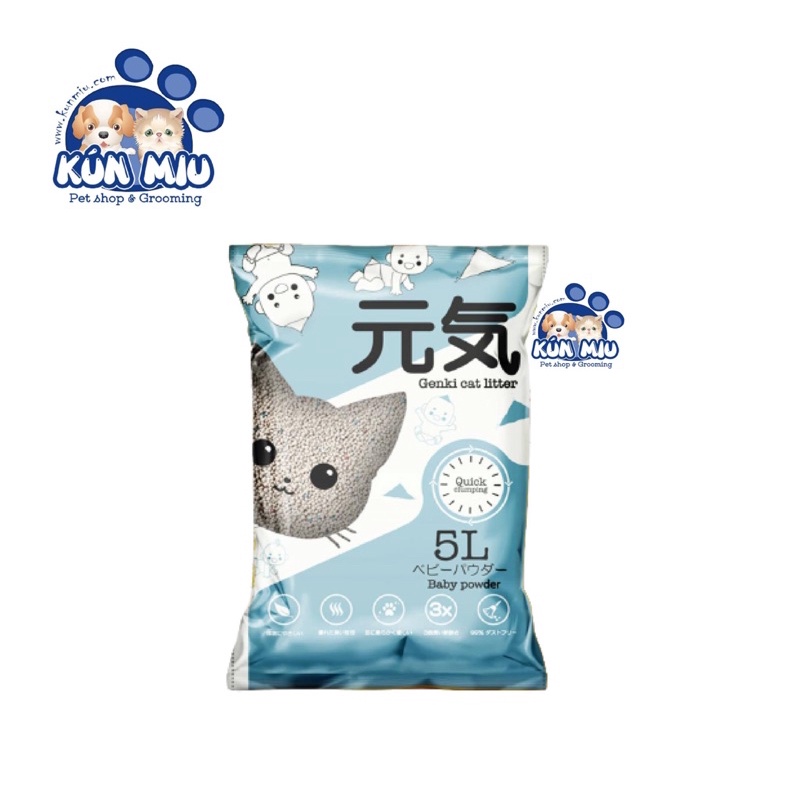 Cát vệ sinh cho mèo Nhật Bản Genki Litter 5L,Happy Cát 9L -Kún Miu Petshop