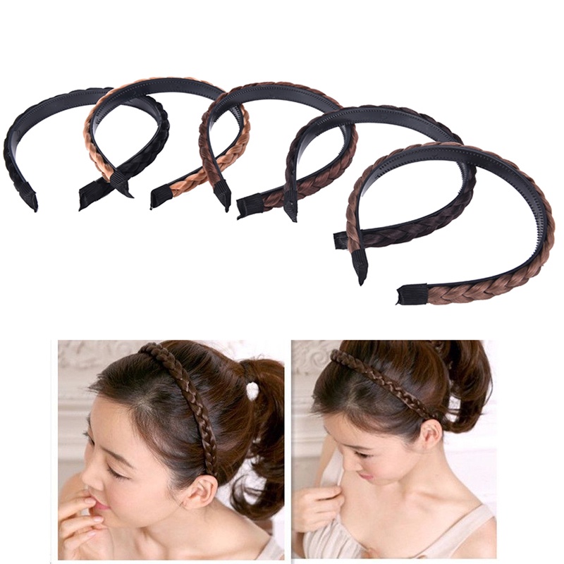 Băng Đô Tóc Giả Bện Thời Trang Cho Nữ