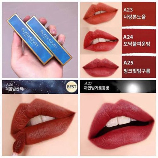 [Auth Hàn - Mẫu Mới] Son Kem Lì Black Rouge Ver 5 Màu Cam Nâu Đất A26 Winter Moon IW9