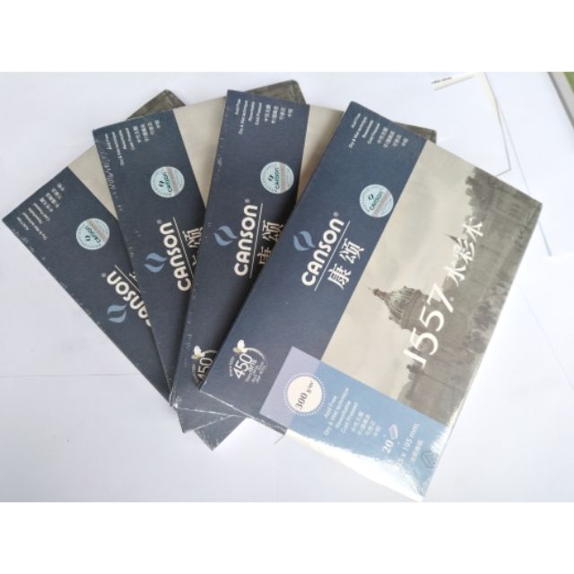 Sổ Canson 1557 300gsm khổ A4 (Vẽ màu nước, màu acrylic...)