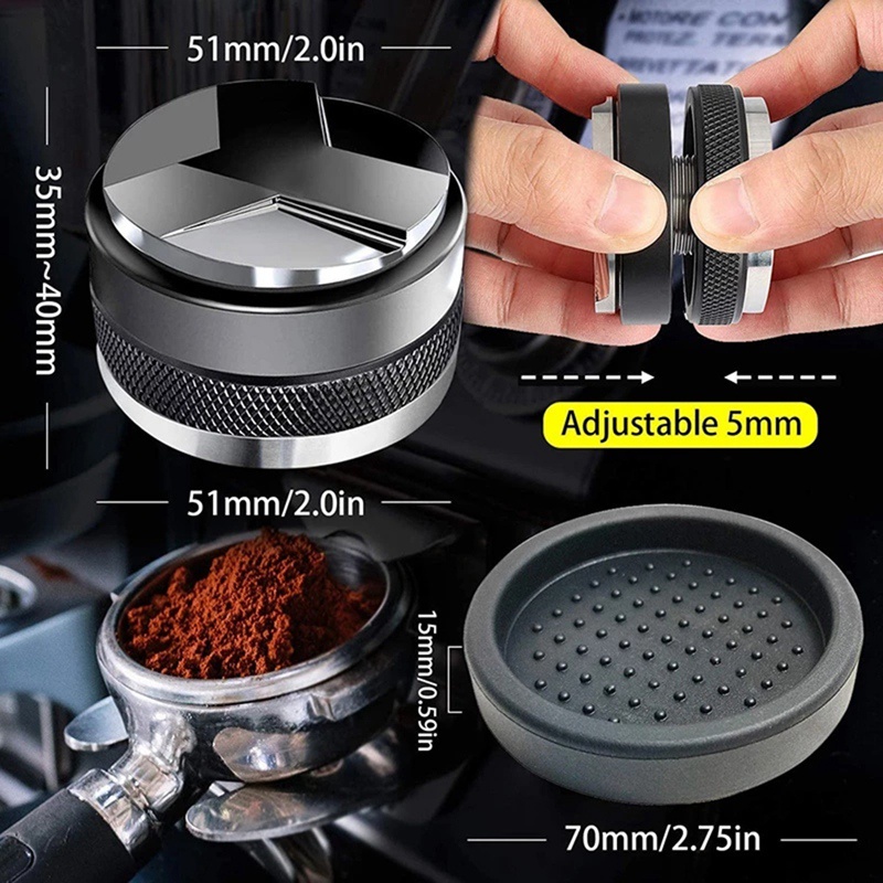 Bộ Phân Phối Cà Phê 51mm Và Tamper,51mm Cho Delonghi Dedica Portafilter Bằng Silicone