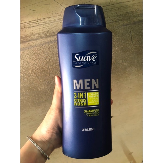 Tắm gội Suave men 3 in 1 828ml