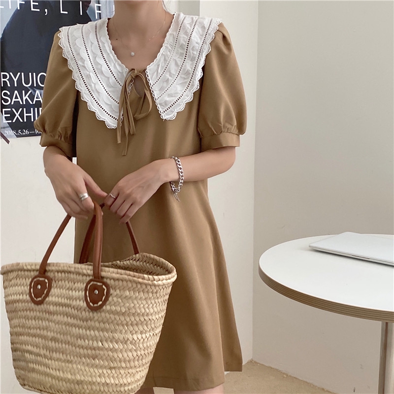 Đầm Tay Ngắn Cổ Tròn 35633