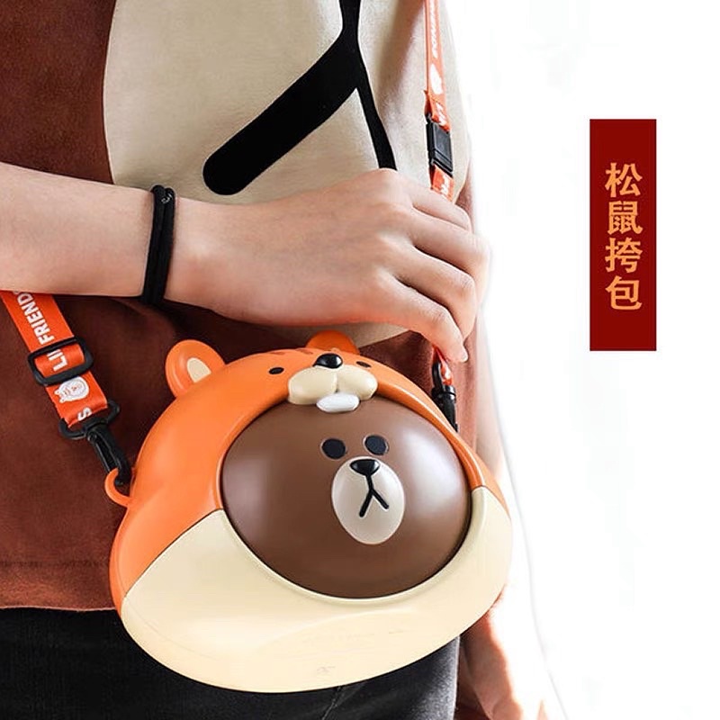 LINE FRIENDS / Túi nhựa hoạt hình LINE FRIENDS dễ thương gấu Brown  có quai đeo