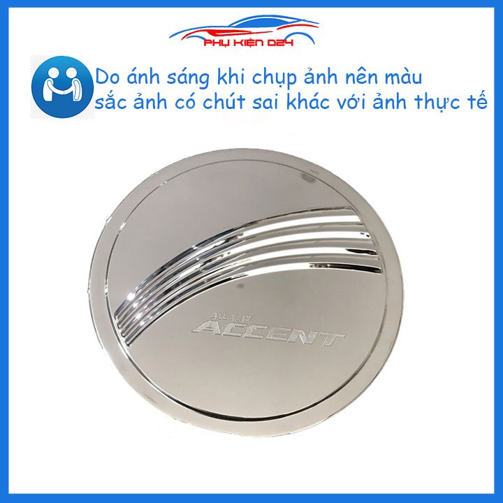 Ốp nắp bình xăng Accent 2018-2019-2020-2021-2022-2023 mạ crom chống trầy trang trí ô tô