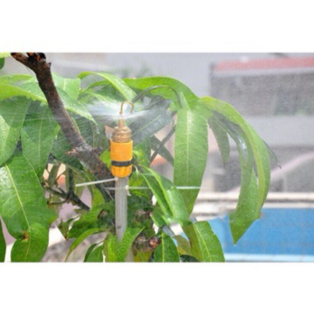 Vòi phun sương dùng lắp hệ thống tưới cây tự động chất liệu đồng thau có móc, ren ngoài 21mm loại tốt