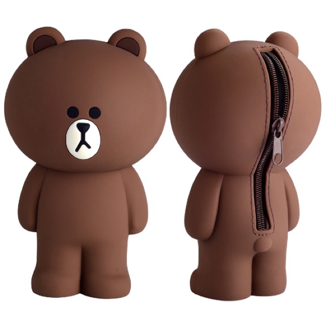 Hộp Bút Line Friends Silicon -  Chính Hãng Thái Lan - Có Hộp