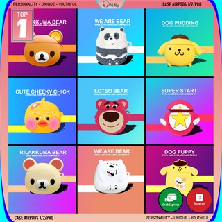 Vỏ Bảo Vệ Bao Đựng Hộp Sạc Tai Nghe, Case Airpods 2/3/1/i7/i9/i12/Pro/TWS - Sillicone Chống Bám Bẩn Snorlax Nu.Store