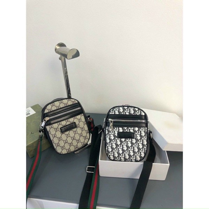 Túi Đeo Chéo Đựng Điện Thoại Nam Nữ Hoạ Tiết D.I.O.R, GD