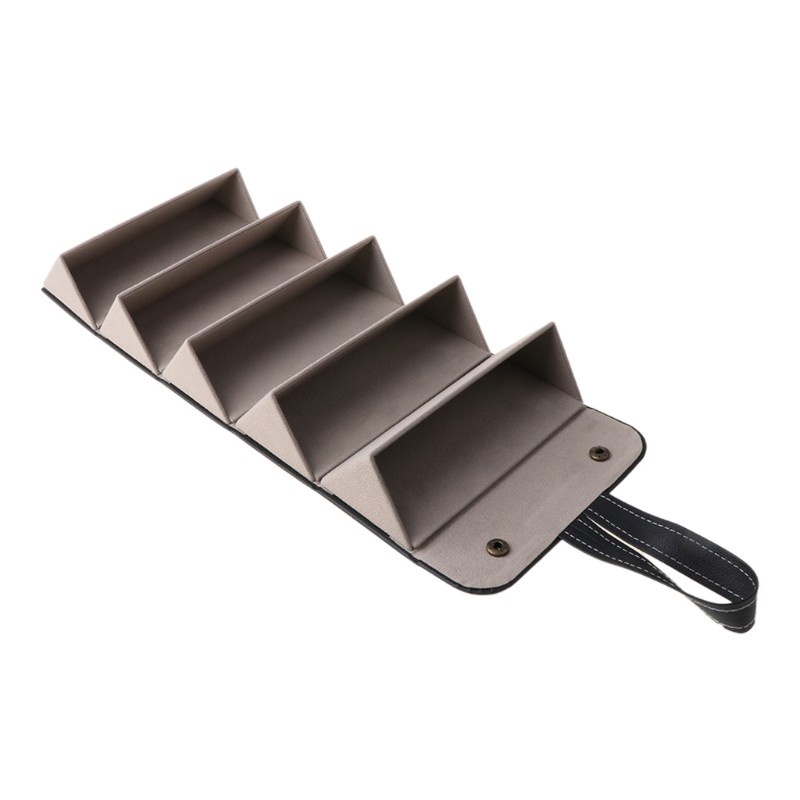 Hộp Đựng Mắt Kính 5 Ngăn Bằng Da Pu Gấp Gọn Tiện Dụng Ốp