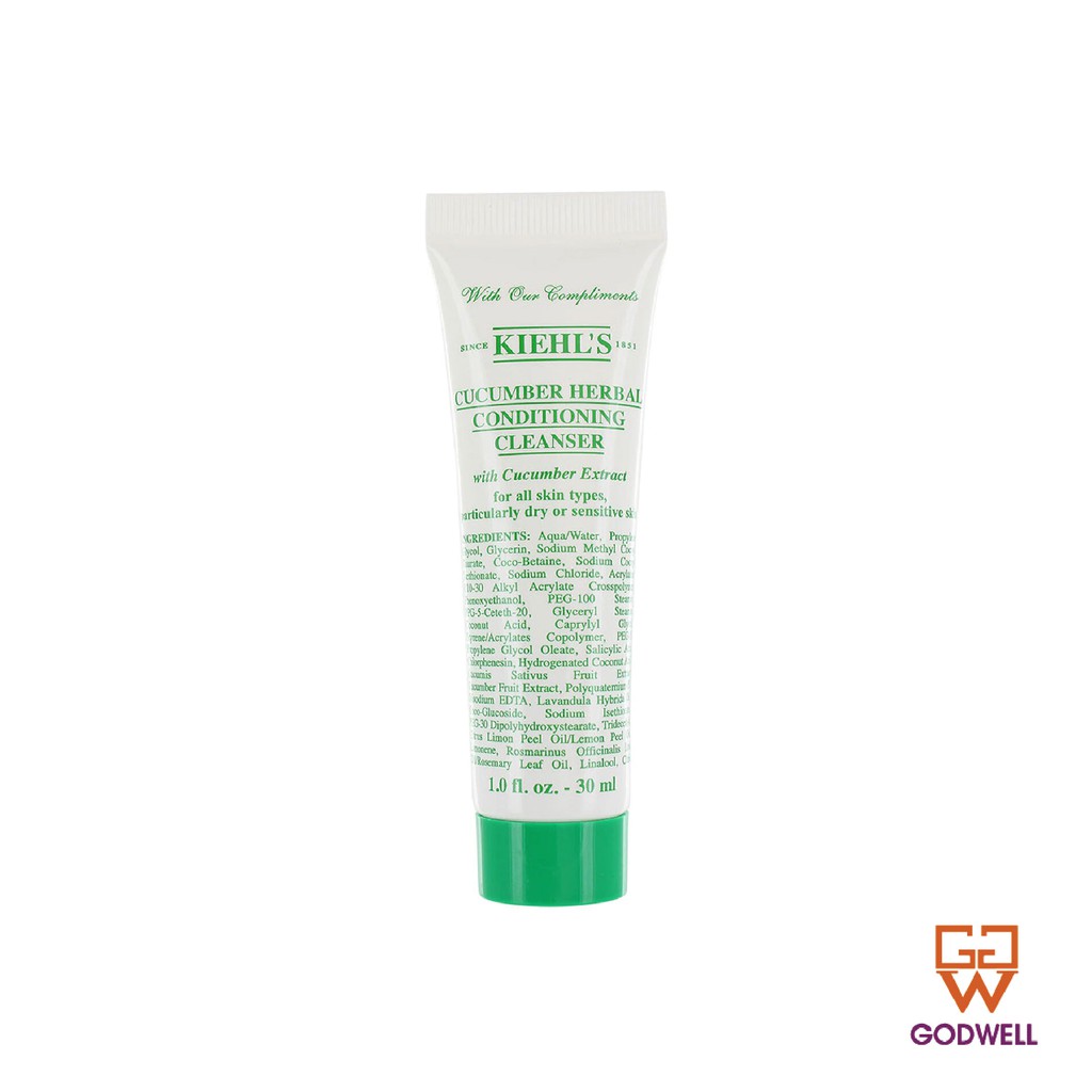 [KIEHL'S] Sữa rửa mặt dưa chuột Kiehls Cucumber Herbal Conditioning Cleanser 30ml (Hàng tặng không bán / Not for sale)