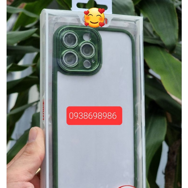 Ốp lưng MERUYI trong viền màu camera nhũ cho iphone 13 , 13 pro , 13 pro max