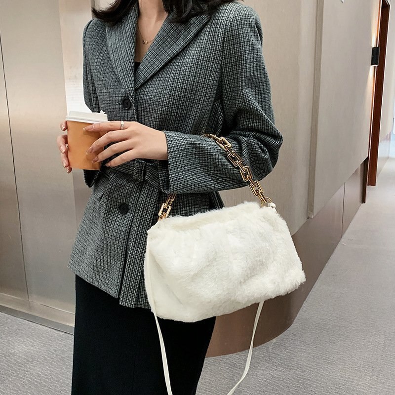 Túi xách JASMIN NOIR bằng lông thiết kế hình đám mây thời trang cho nữ