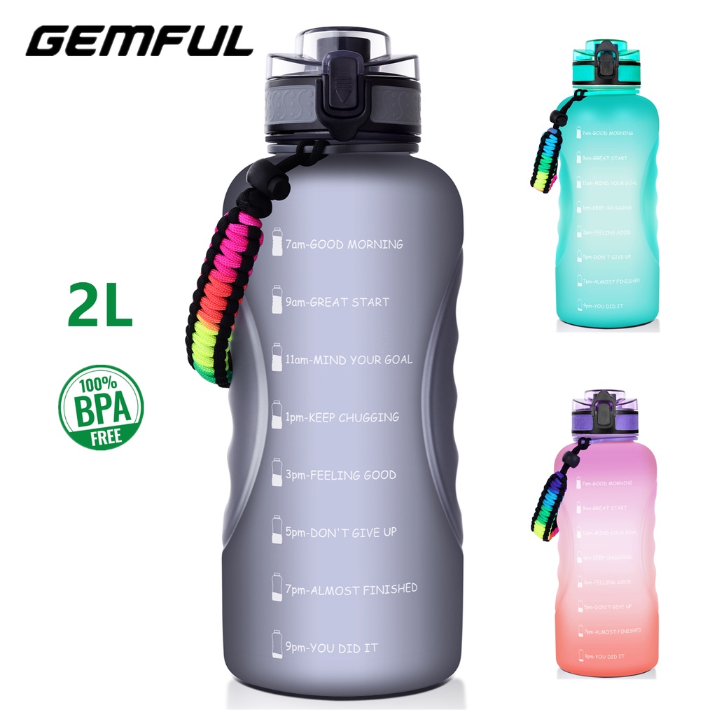 Bình Nước 2L Không BPA Dung Tích 64oz Chống Trượt Tiện Dụng