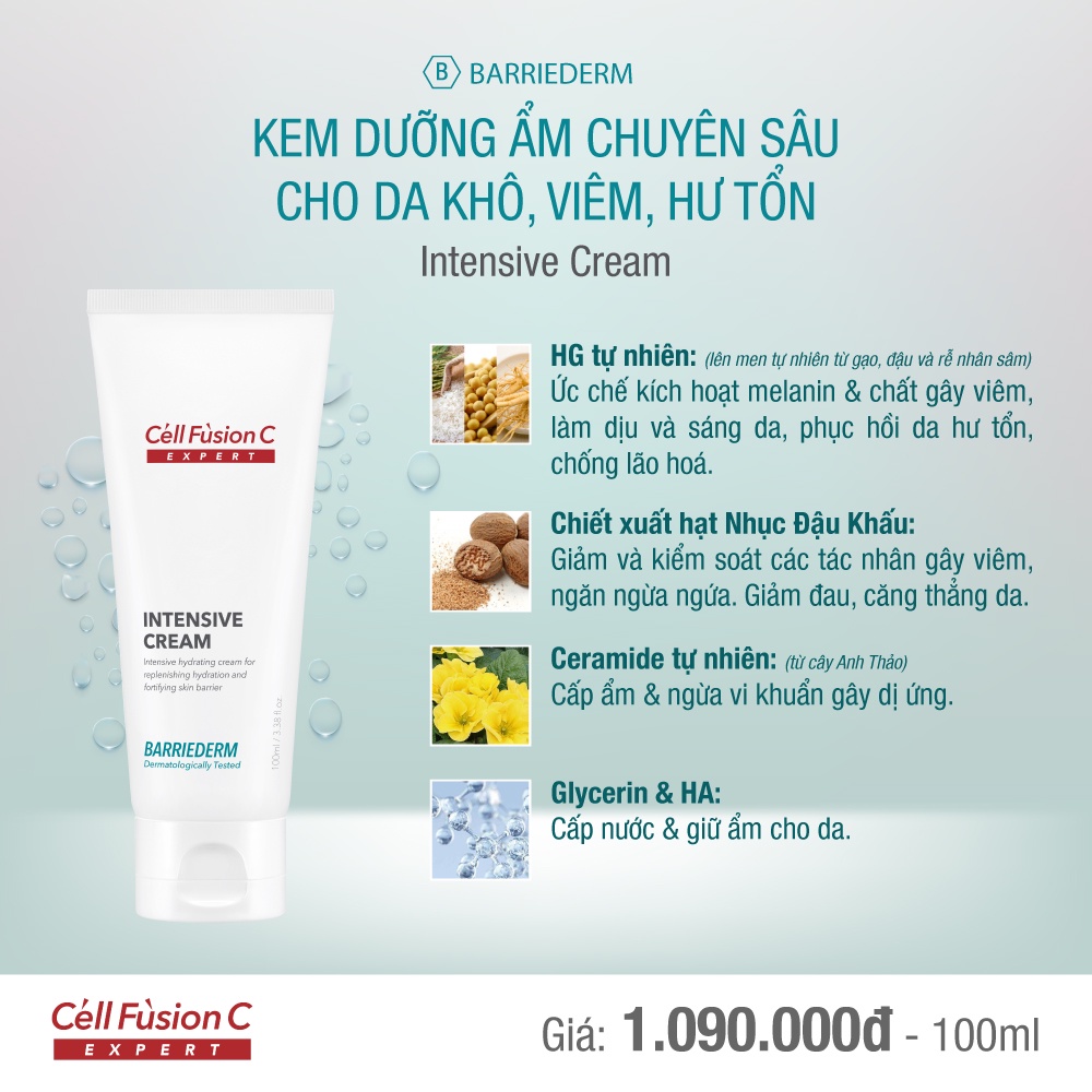 Kem Dưỡng Ẩm & Phục Hồi Hàng Rào Bảo Vệ Da BARRIEDERM INTENSIVE CREAM 100ml Cell Fusion C Expert Barriederm